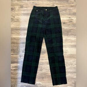 Women’s Vintage Lauren Ralph Lauren Pants Tartan Blue/Green Plaid Size 4